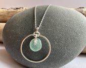Sea Glass Necklace | Sterling Silver | North Devon | Handmade Jewellery | Wire Wrapped | Gifts For Her | Croyde
