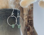 Sea Glass Earrings | Sterling Silver | Hoop Earrings | North Devon | Dangle Earrings | Beach Glass | Handmade Jewellery | Croyde