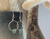 Sea Glass Earrings | Sterling Silver | Hoop Earrings | North Devon | Dangle Earrings | Beach Glass | Handmade Jewellery | Croyde
