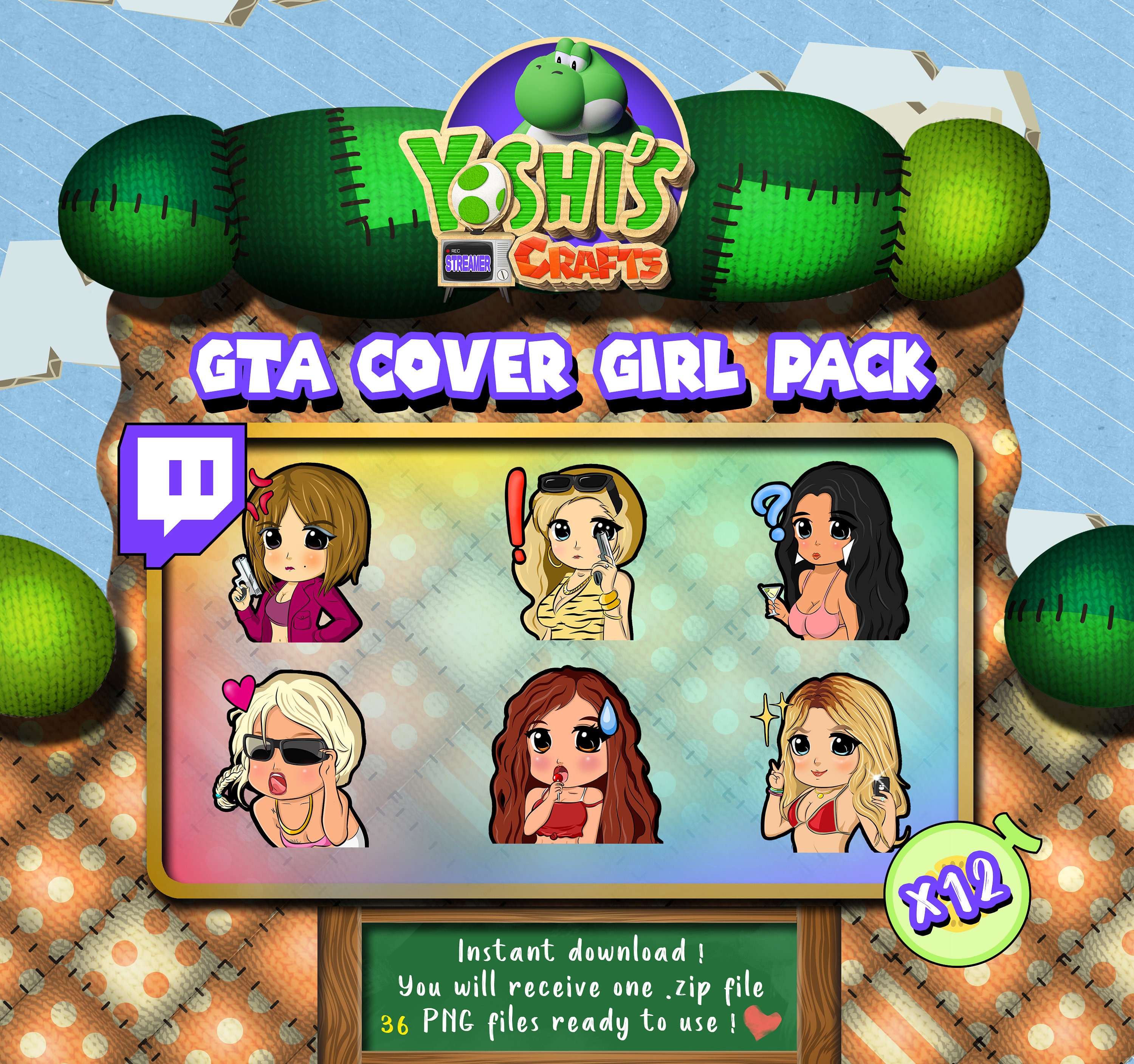 GTA Cover Girl PACK for Twitch Discord Facebook Gaming and | Etsy