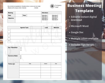 Meeting Agenda Etsy Meeting Agenda Etsy
