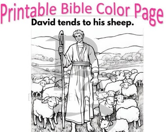 Sunday School Printable, Handout, David, Color Sheet, Sheep, Church, Bible, Writing, Teacher Resources, Download, Junior Church