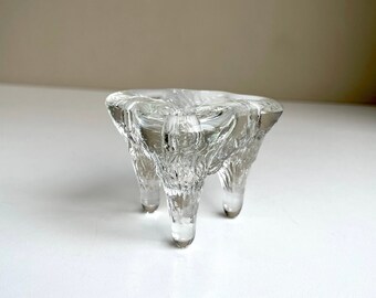 Vintage candleholder. Kosta Boda. Föran Wärff. Igloo. Ice glass. Sweden. 70s. Mid-century modern. Scandi design.