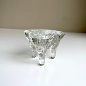Vintage candleholder. Kosta Boda. Föran Wärff. Igloo. Ice glass. Sweden. 70s. Mid-century modern. Scandi design.