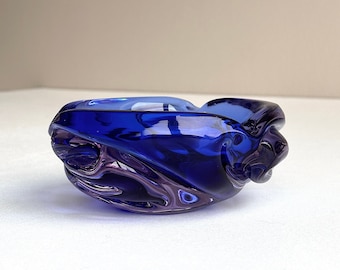 Vintage  Schale . Murano . Sommerso . Flavio Poli . Made in Italy . 60er . Mid Century Modern . Blau . Lila . Aschenbecher