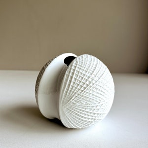 Vintage vase. Resch & Co. Wunsiedel, Bavaria, Germany. JOJO. Bisque porcelain. 1960s. 1970s. White. Mid-Century. Op Art. Space Age