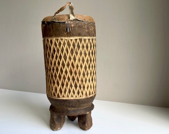 Vintage drum. Africa. Wood . goatskin. Ethno. Handicrafts. Boho. Tribal. Handwork