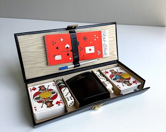 Vintage games box. Card games. Skat. Rummy. Hanauer Pumps. New . 60s. Mid-century