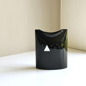 Vintage vase. Steuler Design Keramik. West Germany. Pillow vase. Black. 1980s. 1990s. WGP
