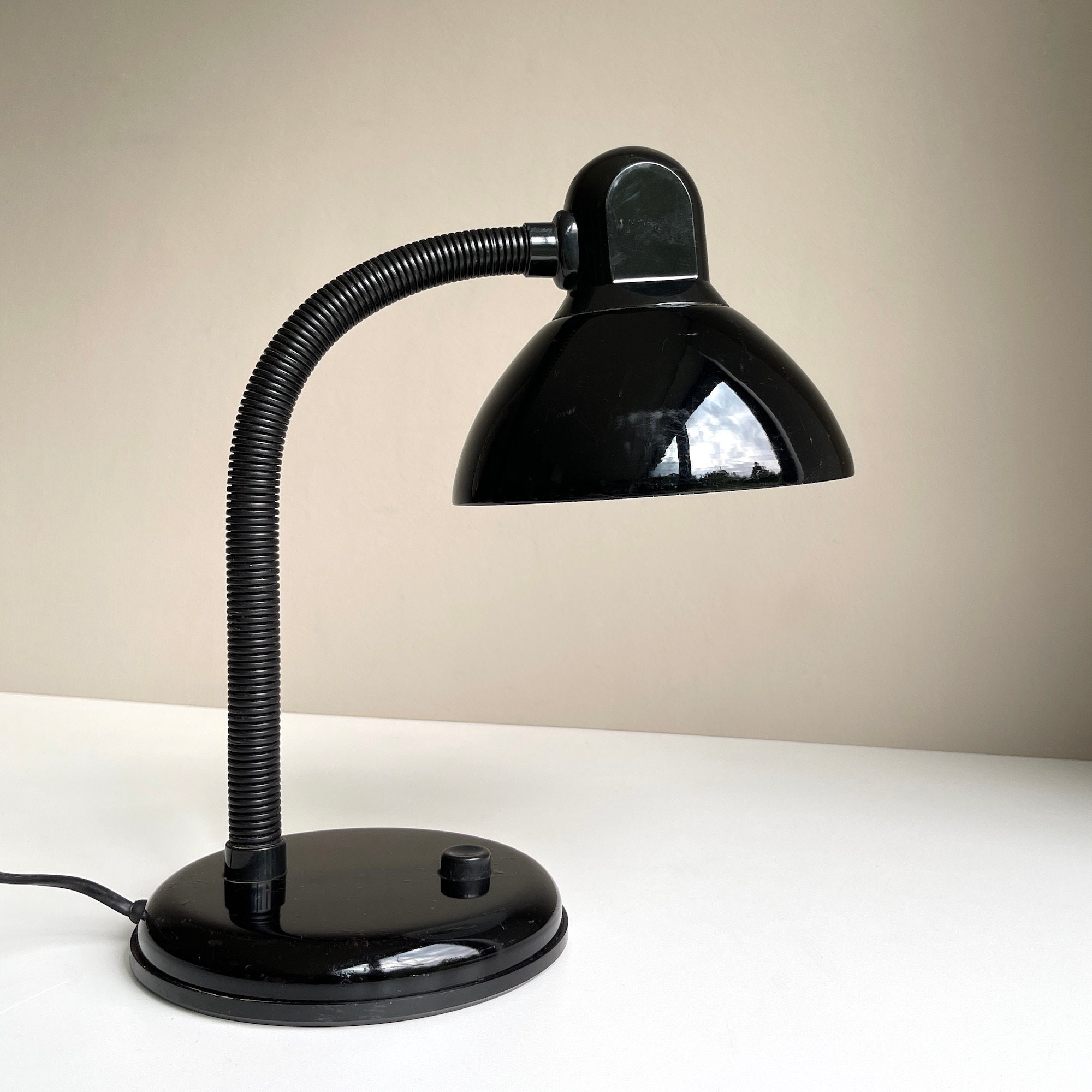 Vintage Table Lamp . Mid Century . Black. Space Age Design . - Etsy