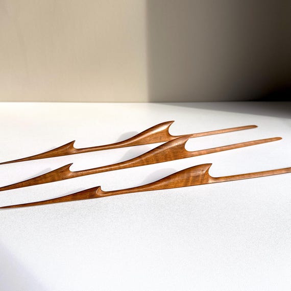 Vintage Wanddekoration . Kraniche . stilisiert . 3er Set . Teak . 50er . 60er . dänischer Stil . Mid Century