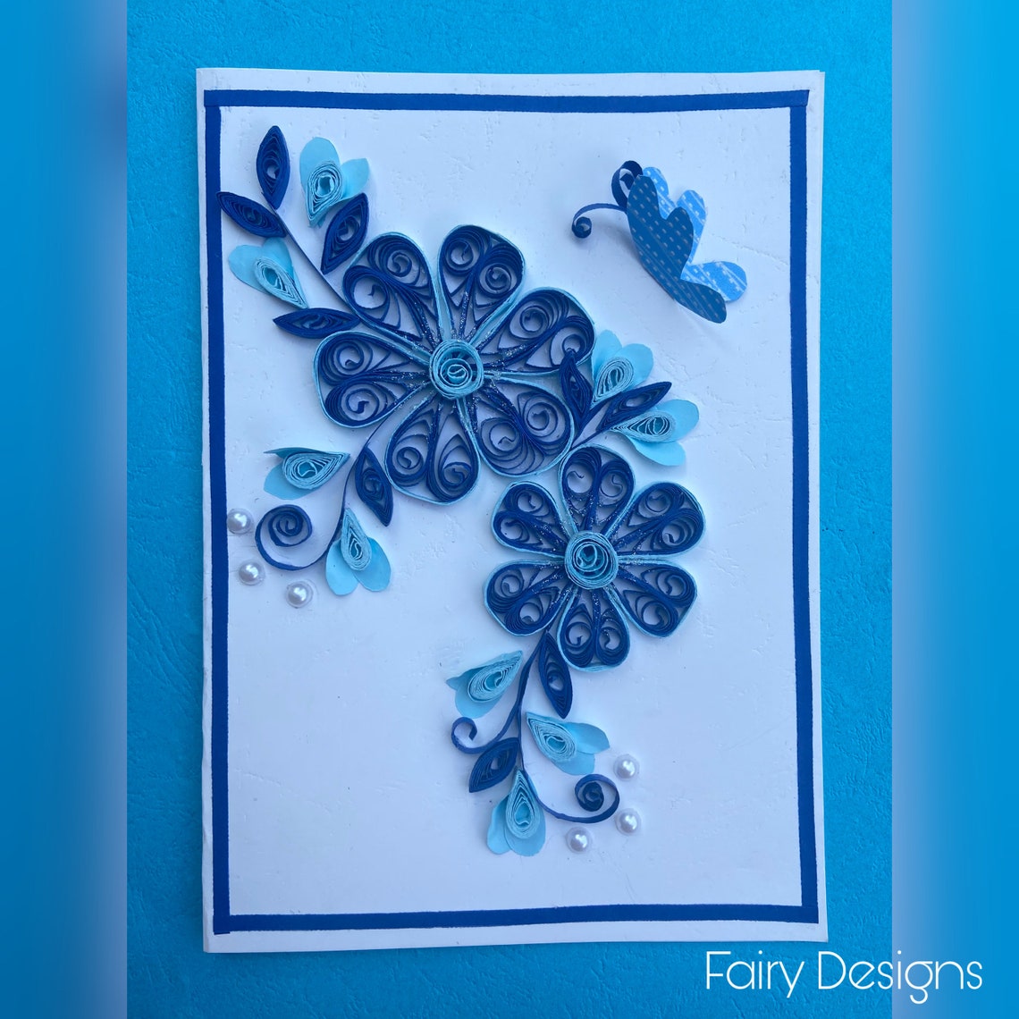 Flower Card Quilling Handmade Greeting Card Quilling Cards 3D Etsy