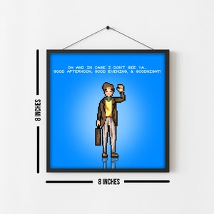 The Truman Show Movie Print 8-Bit Pixel Art Minimalist Movie Poster Jim Carrey 8-Bit Print 8x8 Inches