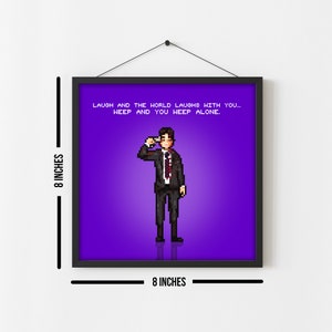 Oldboy Movie Print 8-Bit Pixel Art Minimalist Art Print Design 8x8&quot; Inches Park Chan-Wook Korean Movie Print