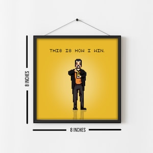Uncut Gems 8-Bit Pixel Art Print Minimalist Movie Poster 8x8&quot; Inches Adam Sandler A24 Movie Print