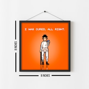 A Clockwork Orange Movie Art Print 8-Bit Pixel Art Minimalist Movie Poster 8x8&quot; Inches Print