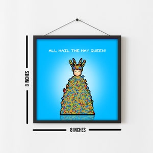 Midsommar Movie Print 8-Bit Pixel Art Minimalist Movie Poster A24 Florence Pugh Ari Aster Horror May Queen Print 8x8&quot; Inches