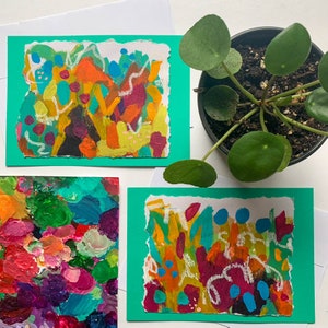 Tarjeta de felicitación abstracta hecha a mano: arte colorido para cumpleaños, aniversarios y ocasiones especiales