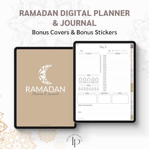 Agenda y diario digital de Ramadán, pegatinas y cubiertas digitales adicionales, obsequio islámico, agenda musulmana, GoodNotes, Notability, seguimiento de Zakat