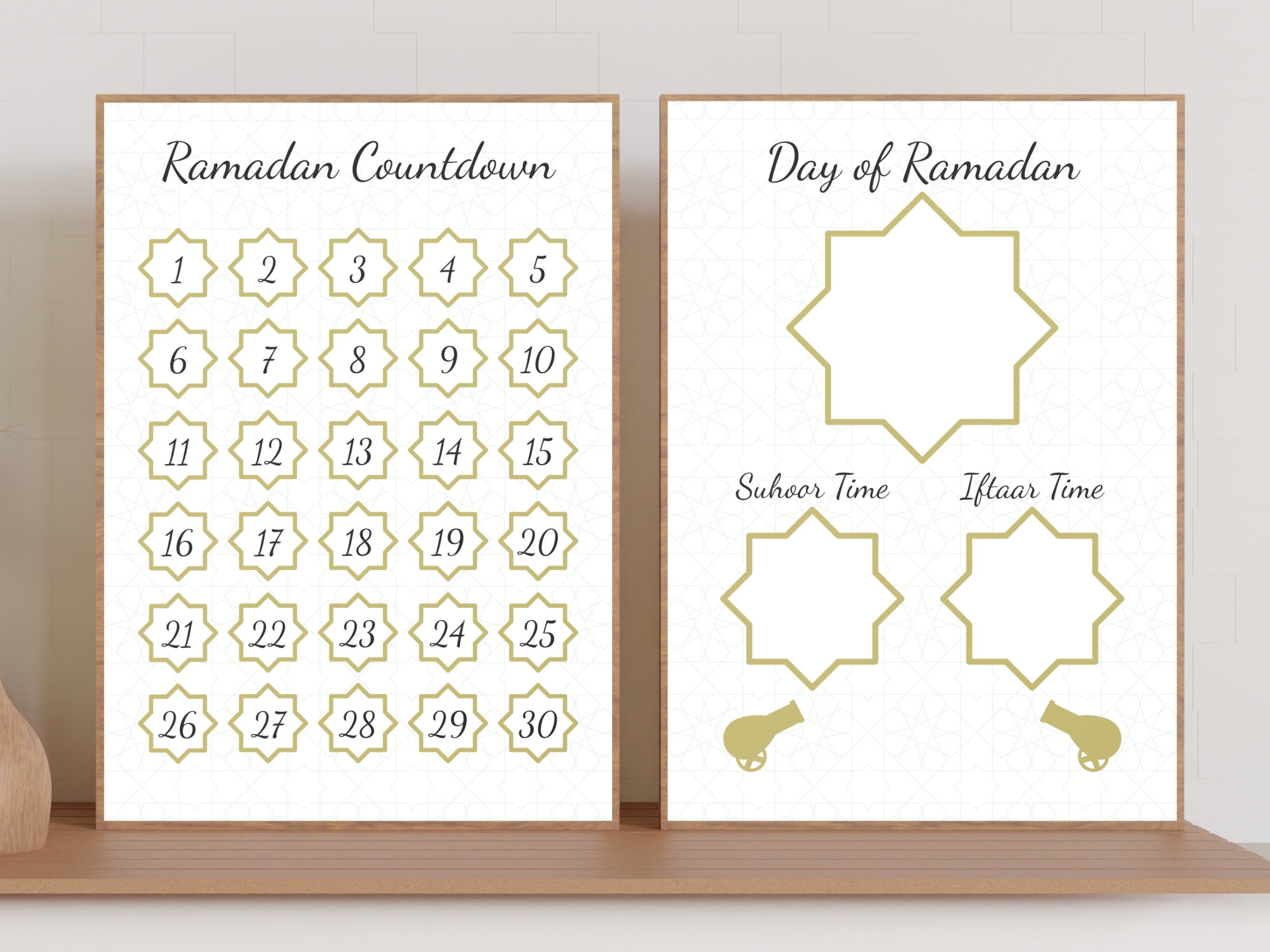 Ramadan Countdown Calendar Iftaar And Suhoor Timetable Etsy