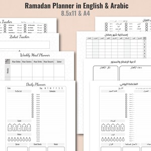 Printable Ramadan Planner in English & Arabic, Islamic Gift, Ramadan Journal, Muslim Planner, PDF, Arabic Planner, Islamic Planner