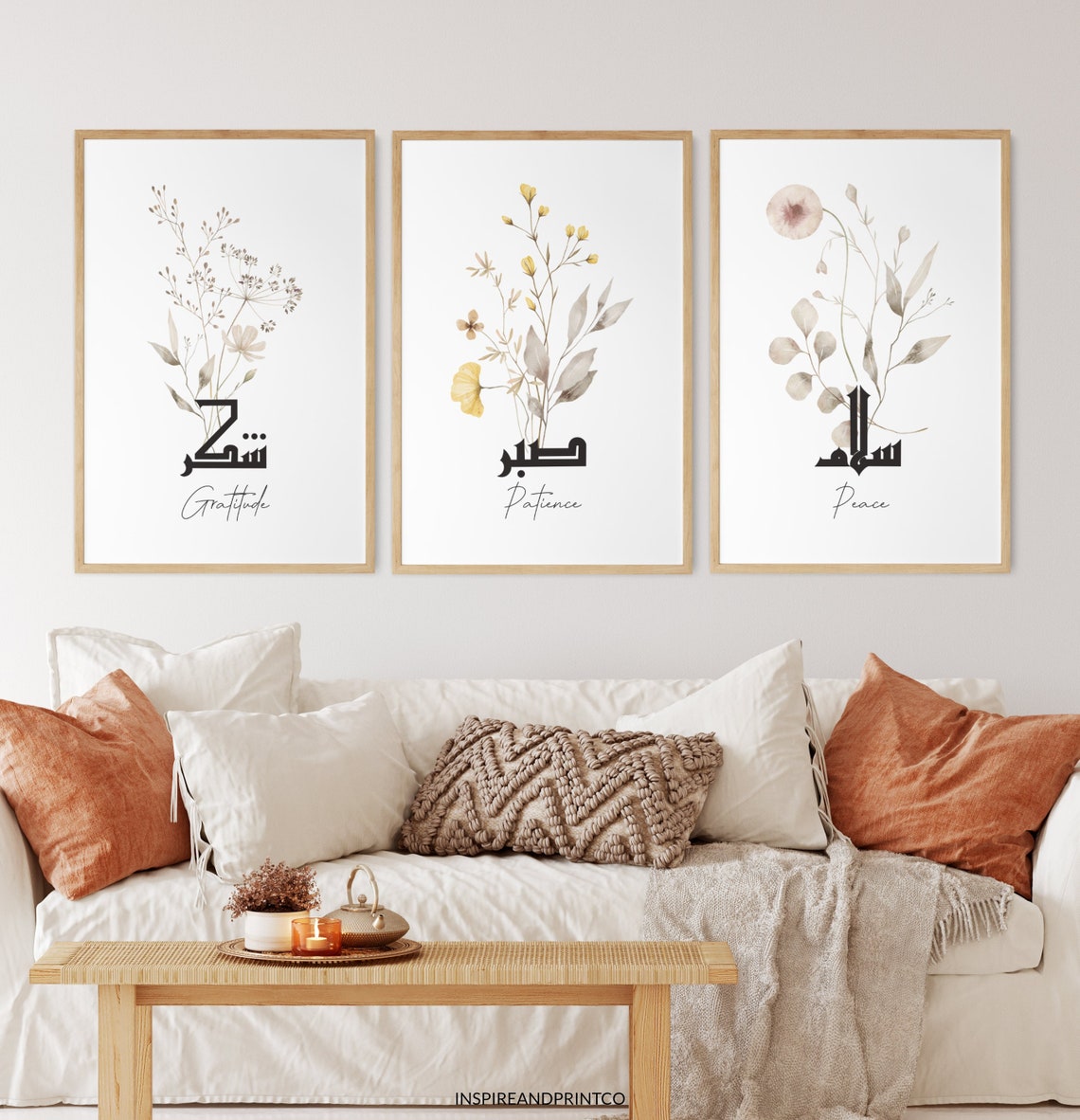 Set of 3 Islamic Wall Art Printable, Muslim Home Decor, Modern Islamic ...