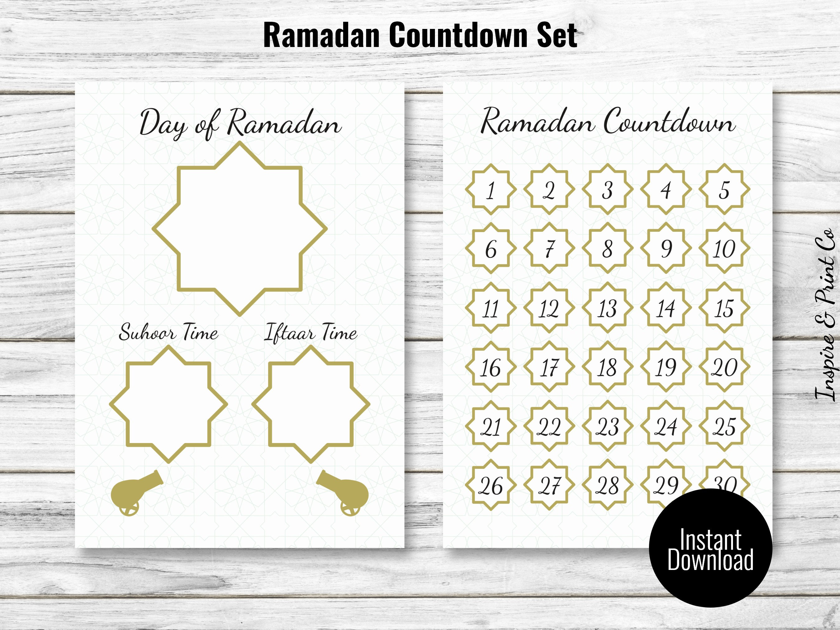 Ramadan Countdown Calendar Iftaar and Suhoor Timetable Etsy UK