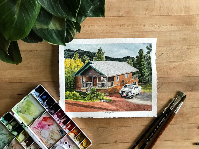 Custom Watercolor House Paintings image 1