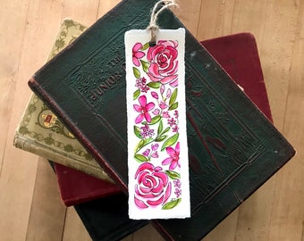 Hand-painted watercolor bookmark