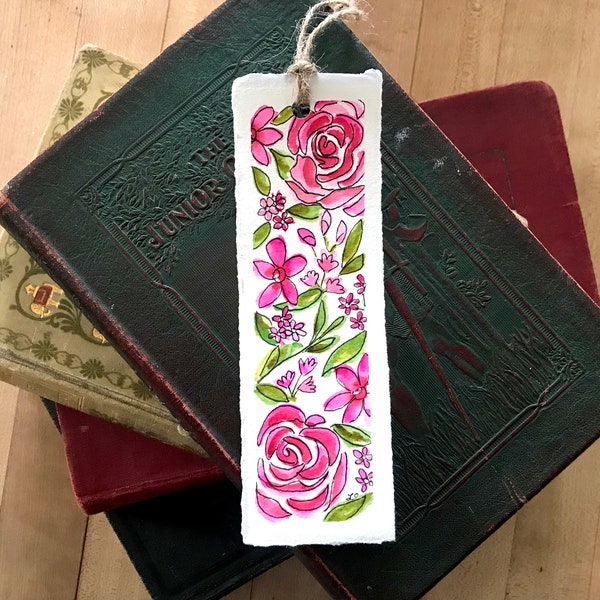 Hand-painted watercolor bookmark