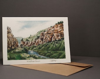 Wind River Canyon Greeting Cards