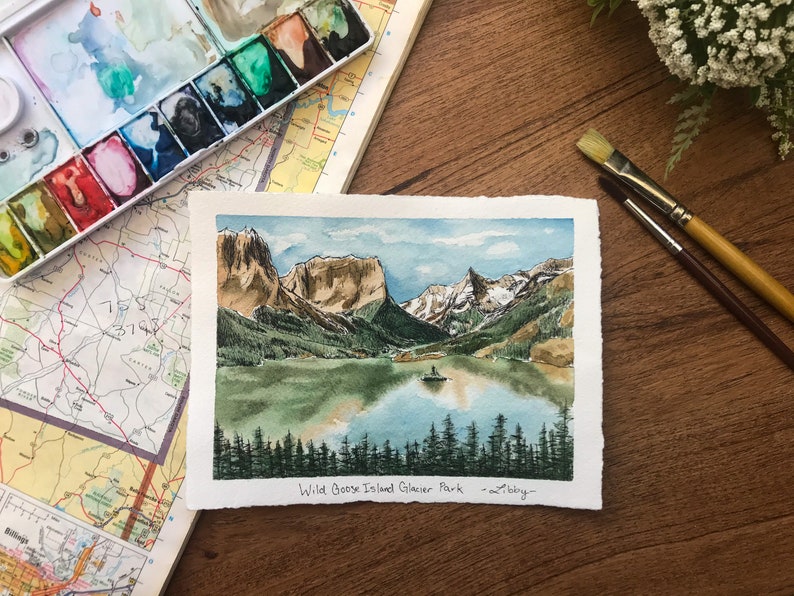 Hand-painted Custom Watercolor Landscapes image 1