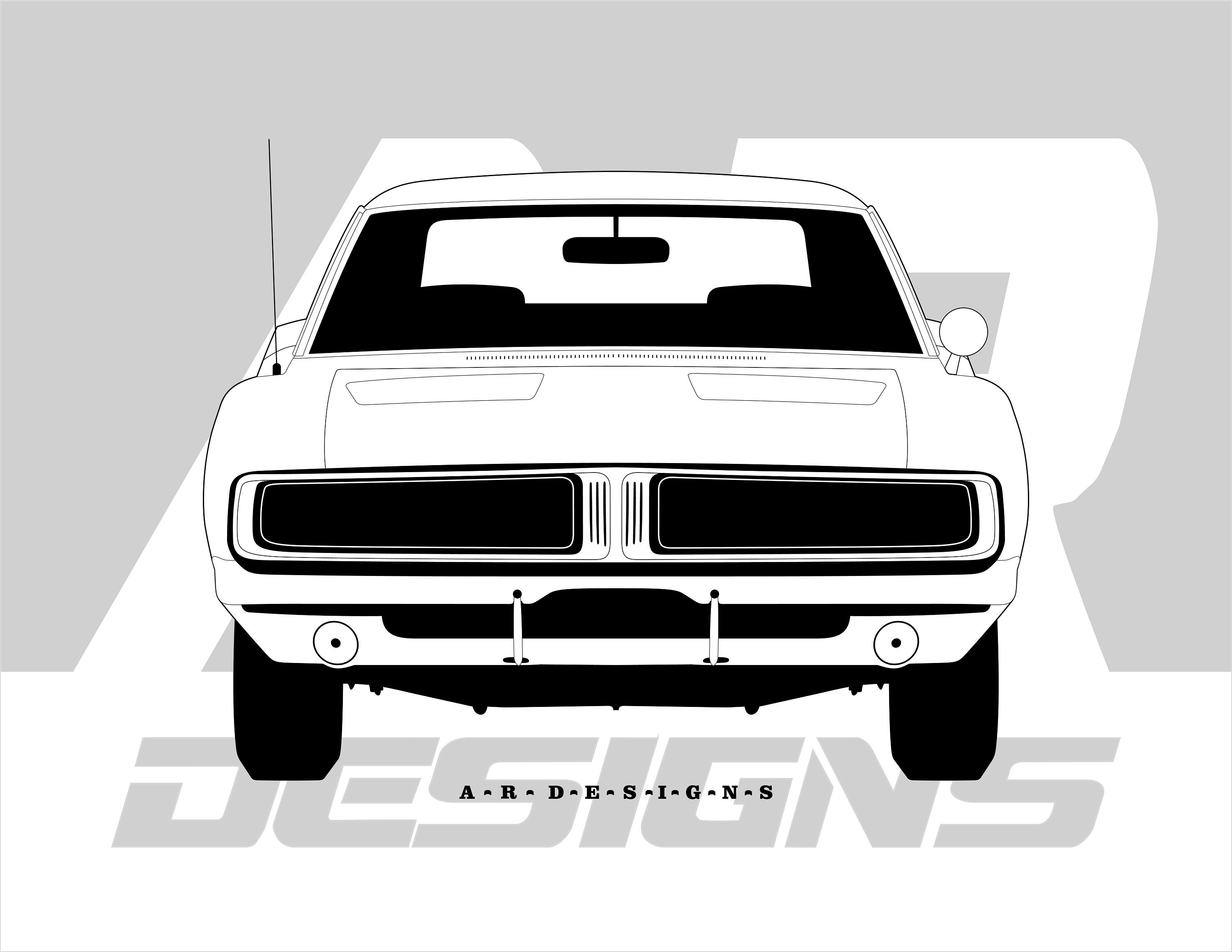 Dodge Charger RT 1969 Front View Png Jpg Svg - Etsy