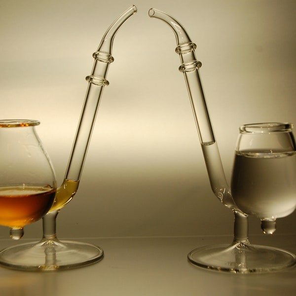 Schnapspfeife aus Glas, Cognacpfeife aus Glas, Geschenk Hochzeit, Jubiläum, Vatertag, Abschied, Dekoration, Geburtstag, Schnaps, Cognac,