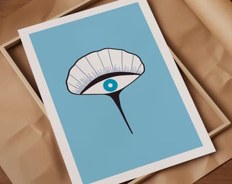 Stampa di foglie di ginkgo: arte surrealista astratta e colorata