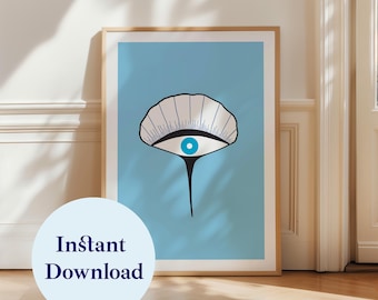 Stampa di foglie di ginkgo: arte surrealista astratta (download digitale formato A4/A3)