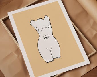 Stampa artistica minimalista di una donna: ispirata alla scultura greca