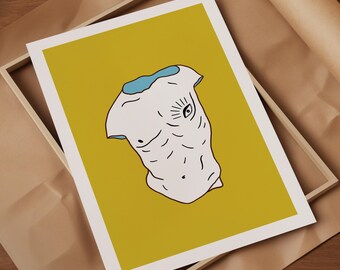 Disegno di torso greco - Stampa di nudo maschile
