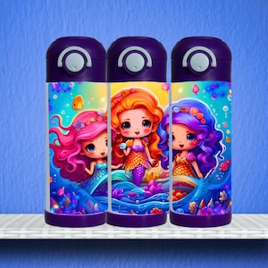 Kids 12oz Custom Mermaid Water Bottle
