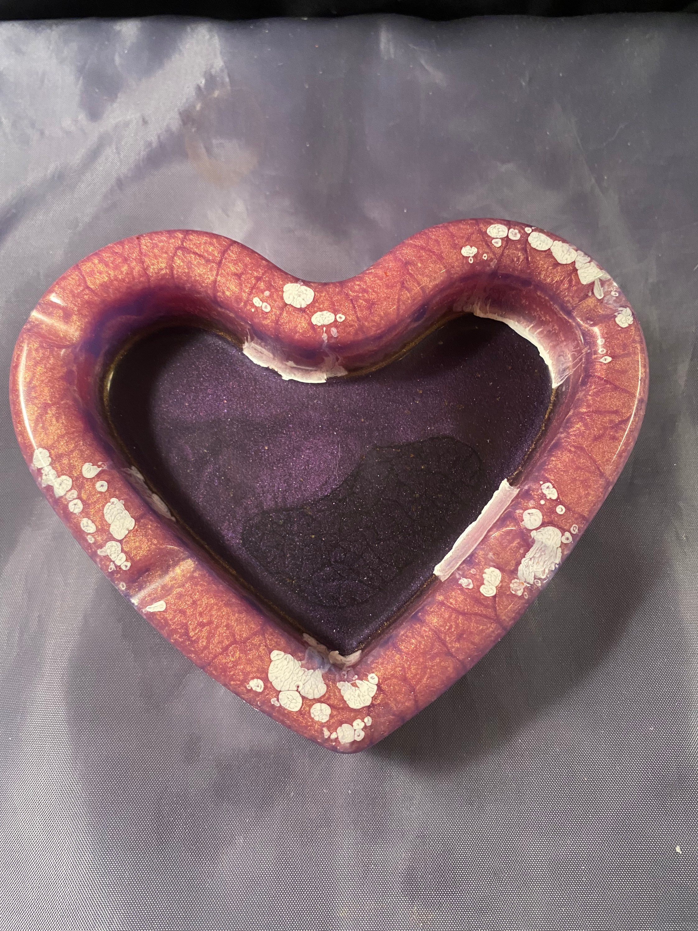 Pink and Purple Heart shaped ashtray | Etsy