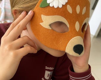 Kid's Deer Mask Felt No Sew / Sew Pattern: Woodland Animal Cosplay (PDF Download, Letter Sized Only)