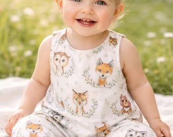 Gigglepod Romper | Newborn to 3Toddler Easy Romper Sewing Summer Romper with Snaps
