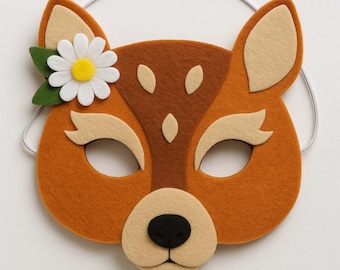 Kid's Doe Felt Mask Sewing Pattern: Woodland Animal Cosplay (PDF Download, Letter Sized Only)