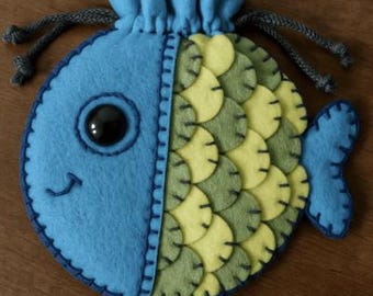 Fish Pouch Sewing Pattern PDF: Kid's Craft, Party Favor (Letter Size Downloadable Pattern Instructions)