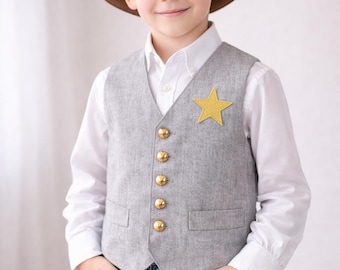 Hippi western Vest & Sheriff Vests Bundle cowboy vest Sewing Patterns Cosplay Costume (PDF Download, Sizes 4-10)