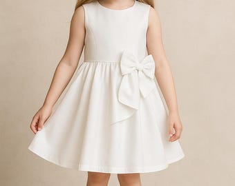 Girl's Special Occassion Dress with Bow and Ruffles, Communion, Easter, Wedding, Flower Girl Dress Sewing Pattern PDF: Sizes 5-12