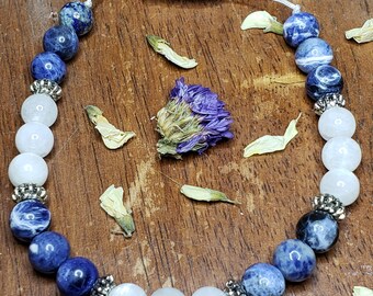 Sodalite & Moonstone Crystal Bespoke Bracelet