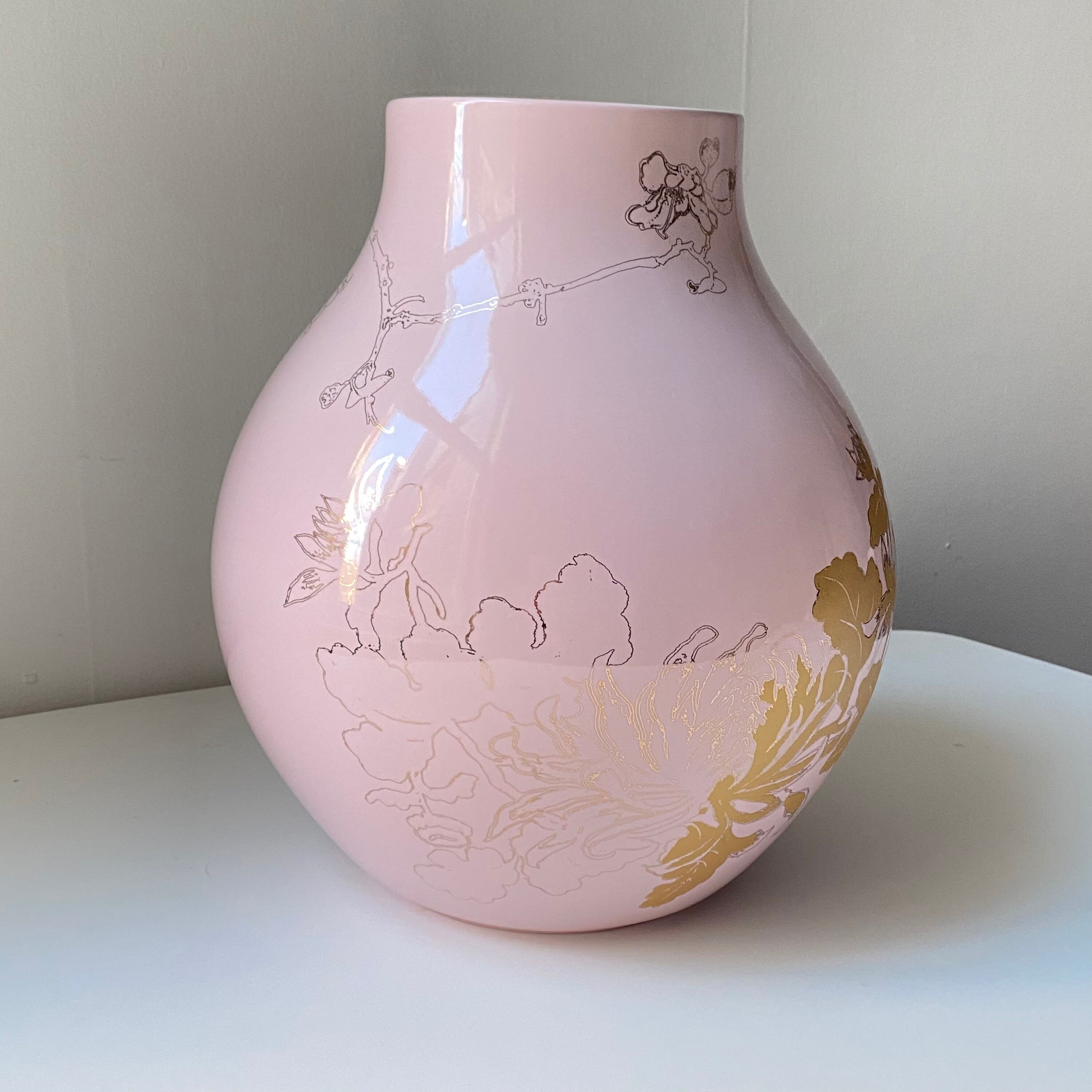 Ikea Hella Jongerius Pink & Gold Vase 2005 PS Jonsberg Etsy