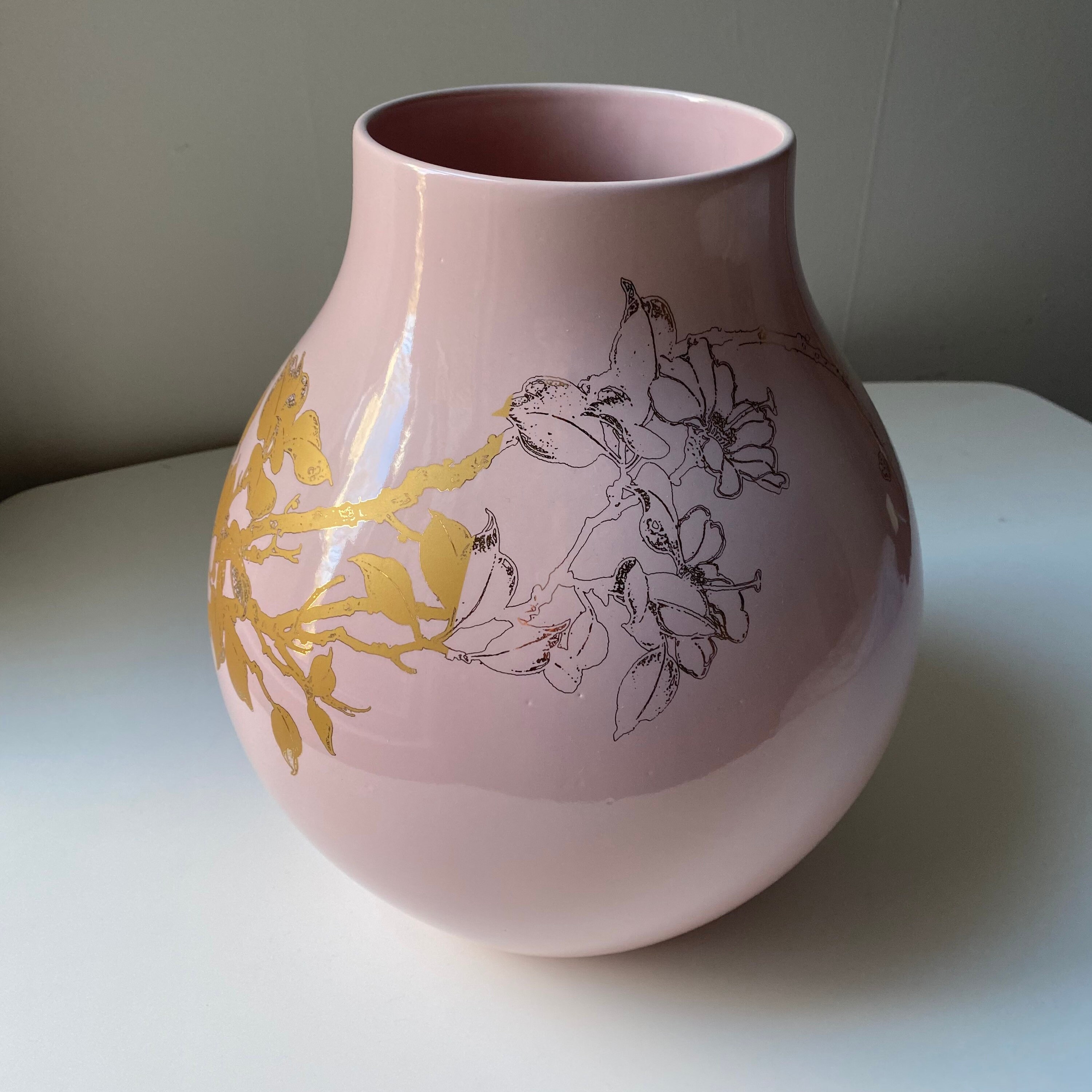 Ikea Hella Jongerius Pink & Gold Vase 2005 PS Jonsberg Etsy