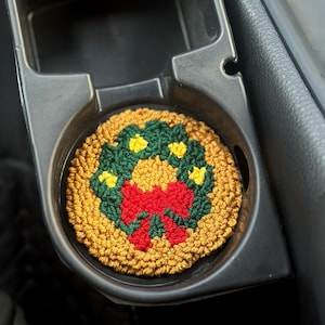 Christmas Car Coasters,Cute Women Car Accessories,New Year Car Decor Aesthetic,New Car Gift,Car Cup Holder Cover,Santa Auto Accessories,